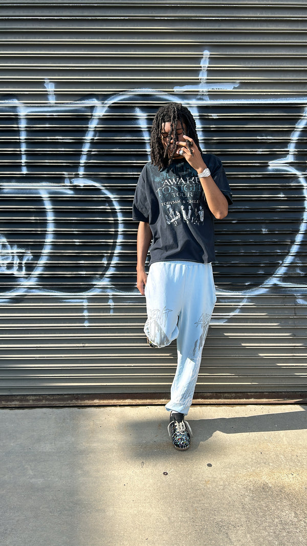 Font Logo Sweatpants Blue